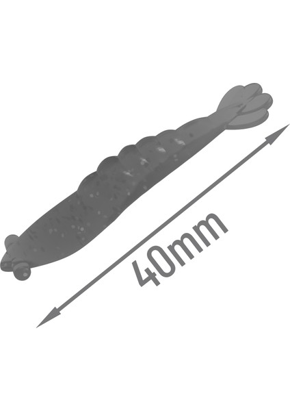 Ulti Baits Mini Shrimp 40, Silikon Karides 40MM 1.3gr 6 Adet