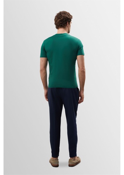 Ördek Yeşili Slim Fit Basic T-Shirt indirimleri