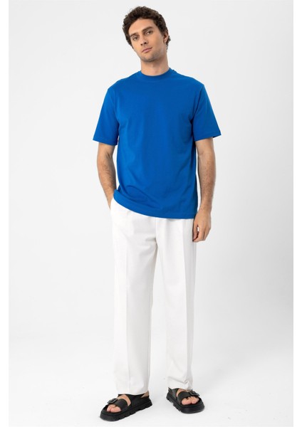 Saks Bisiklet Yaka Basic T-Shirt