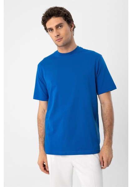 Saks Bisiklet Yaka Basic T-Shirt