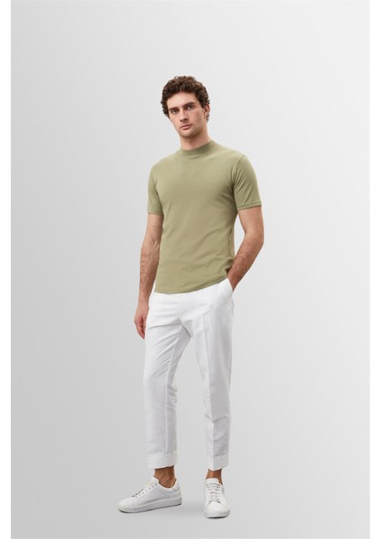 Açık Haki Slim Fit Basic T-Shirt fiyatları