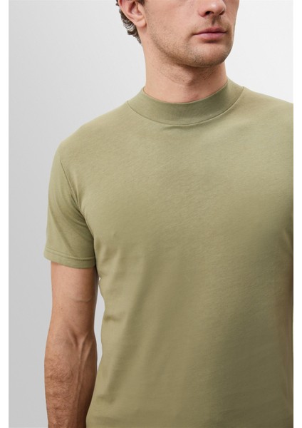 Açık Haki Slim Fit Basic T-Shirt fırsatları