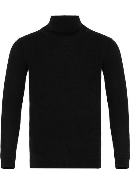 Siyah Tam Boğazlı Erkek Triko indirimleri