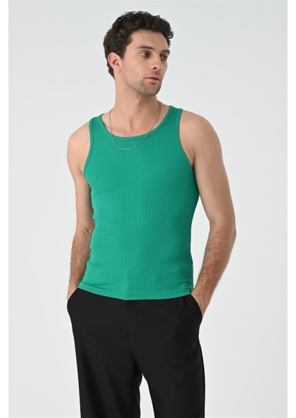 Ördek Yeşili Slim Fit Erkek Atlet modelleri