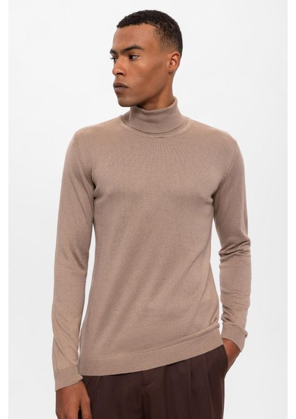 Vizon Tam Boğazlı Erkek Triko