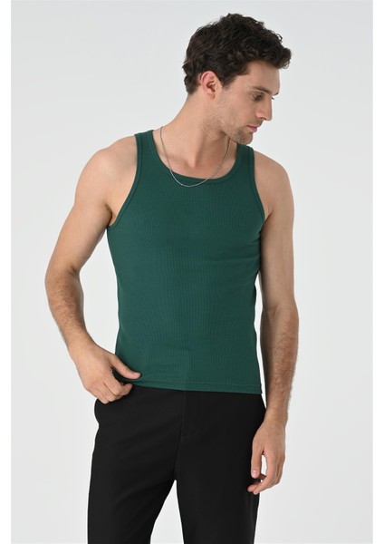 Yeşil Slim Fit Erkek Atlet