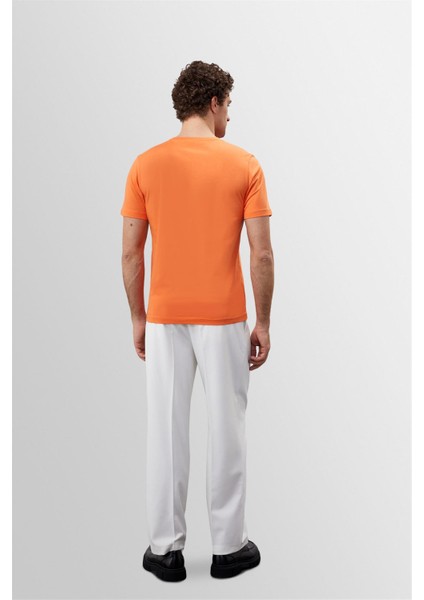 Oranj Bisiklet Yaka Basic T-Shirt