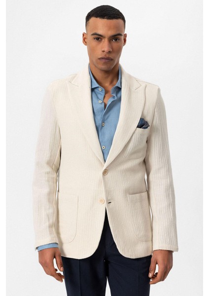 Bej Torba Cepli Astarsız Erkek Blazer Ceket modelleri
