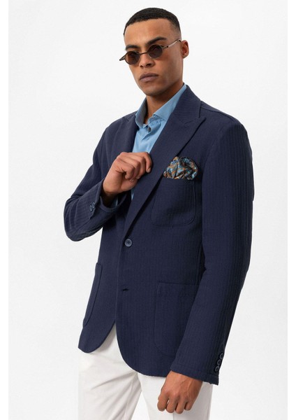 Lacivert Torba Cepli Astarsız Erkek Blazer Ceket fırsatları