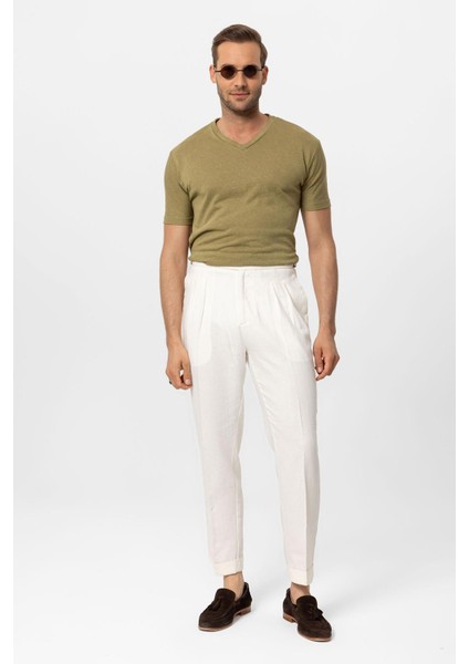 Haki V Yaka Basic Erkek T-Shirt fiyatları