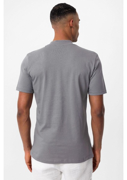 Koyu Gri Slim Fit Basic T-Shirt indirimleri