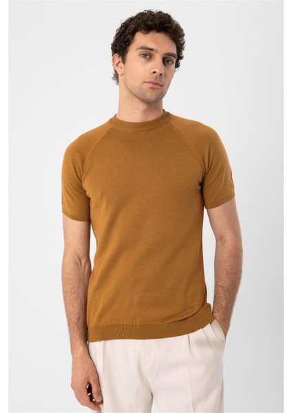 Tütün Bisiklet Yaka Triko T-Shirt modelleri