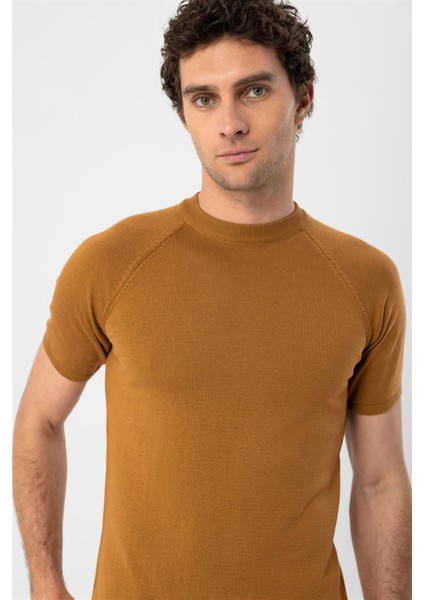 Tütün Bisiklet Yaka Triko T-Shirt fırsatları