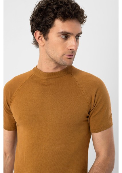 Tütün Bisiklet Yaka Triko T-Shirt indirimleri