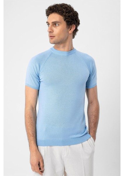 Bebe Mavi Bisiklet Yaka Triko T-Shirt modelleri