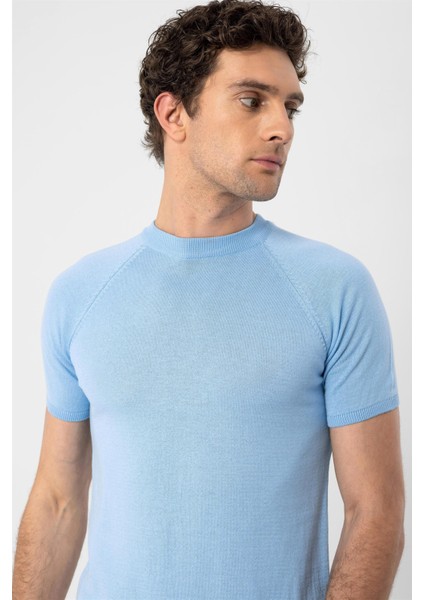 Bebe Mavi Bisiklet Yaka Triko T-Shirt fırsatları