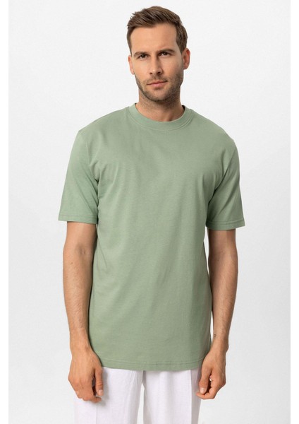 Mint Bisiklet Yaka Basic T-Shirt