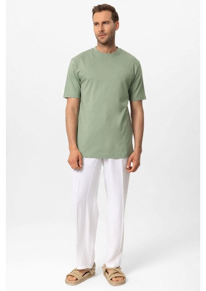 Mint Bisiklet Yaka Basic T-Shirt