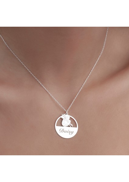 Kişiye Özel Isim Kolye, Ressam Palet, 925 Ayar Gümüş Kolye, Gümüş, Rose Gold, Altın Kaplama Kolye modelleri