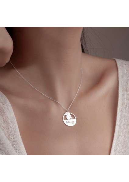 Kişiye Özel Isim Kolye, Ressam Palet, 925 Ayar Gümüş Kolye, Gümüş, Rose Gold, Altın Kaplama Kolye indirimleri