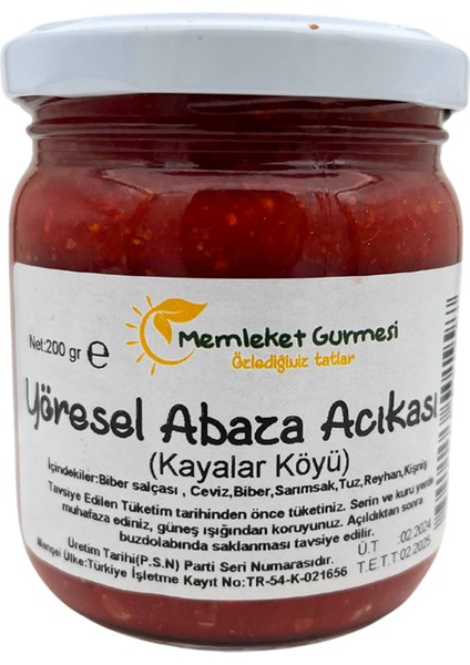 Yöresel Abaza Acıkası 200 gr