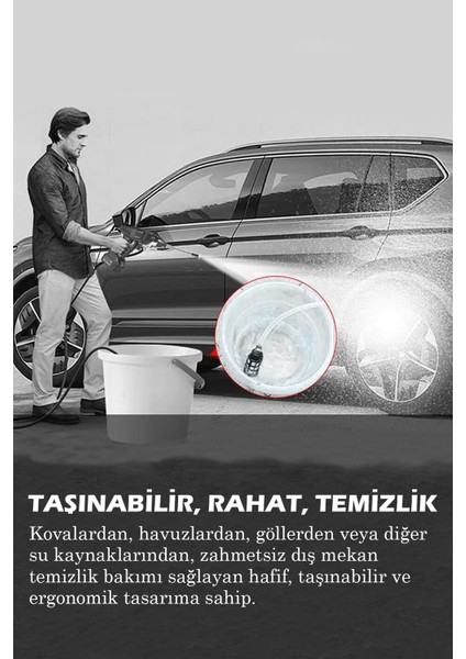 Şarjlı Ve Yüksek Basınçlı Oto Yıkama Makinesi Ve Sulama Tabancası Bahçe Yıkama Makinesi