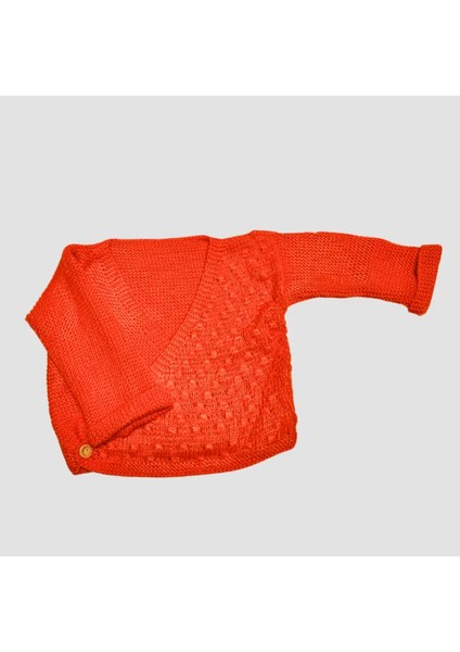 El Örgüsü Bebek Hastane Çıkışı Zıbın ve Patikli Pantolon 2 Li Takım 3-6 Ay - Turuncu