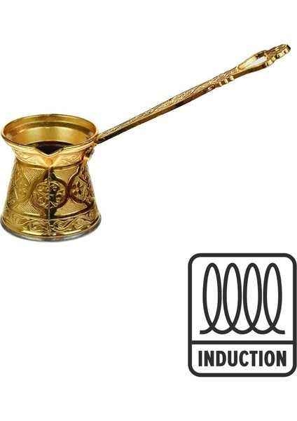 Desenli Döküm 4'lü Gold Cezve Seti Indüksiyon Uyumlu fiyatları