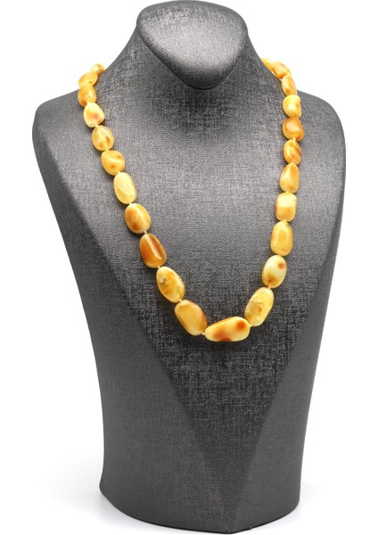 Damla Kehribar Kolye – 64 cm