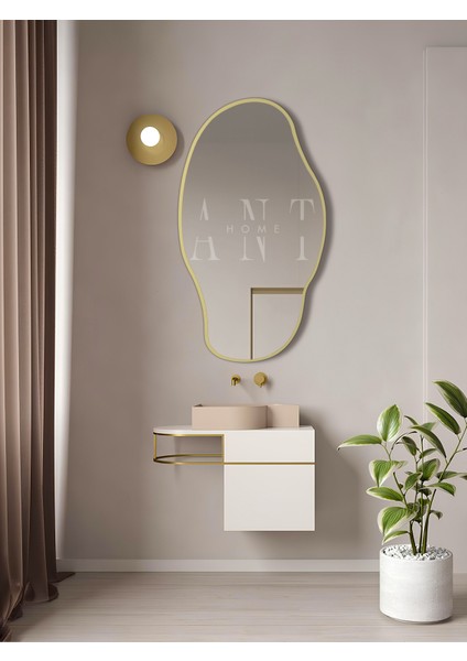 Asimetrik Ayna 90 x 50 cm Konsol, Dresuar, Tuvalet Aynası Şişecam Ayna