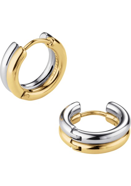 Rosefıeld JED2G.J709 Çift Tonlu 2 Yönlü Çemberli Altın Renkli Çelik Küpe