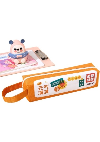 Yaratıcı Ilham Verici Metin Basit Kalem Çantası Ortaokul Kız Tuval Taşınabilir Kırtasiye Çantası (Yurt Dışından)