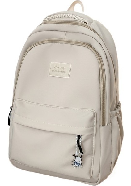 Basit ve Çok Yönlü Ins Kampüs Sırt Çantası Kadınlar Için Düz Renk Büyük Kapasiteli Lise Öğrenci Çantası Seyahat Bilgisayar Sırt Çantası Erkekler Için (Yurt Dışından)