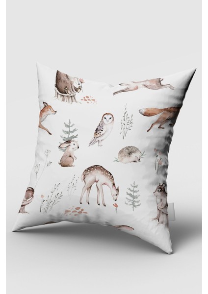 Ormanın Güzelliği, Elegant, Çift Taraflı, Ithal Kadife Kumaş, Çocuk Bebek Kırlent Kılıfı