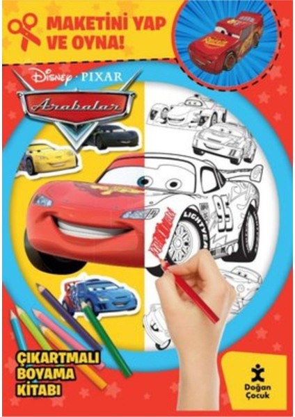 Disney Pixar Arabalar - Çıkartmalı Boyama Kitabı - Maketini Yap ve Oyna!