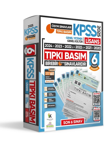 2025 KPSS Lisans ÖSYM Çıkmış Soru Tıpkı Basım 6lı Deneme Paketi Video Çözümlü Türkiye Geneli