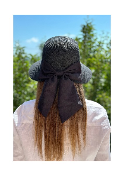 Hasır Fiyonklu Laura Şapka