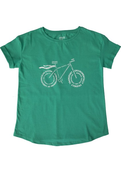 Yeşil Kampüs İTÜ Bisikletli Kadın Yeşil