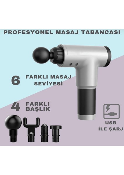 Masaj Aleti Profesyonel 6 Kademeli Sarjlı 4 Farklı Başlık