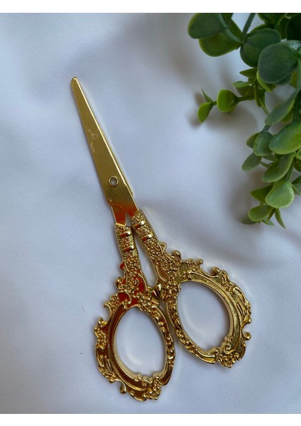 Söz Nişan Makası Nakışlı Gold Makas