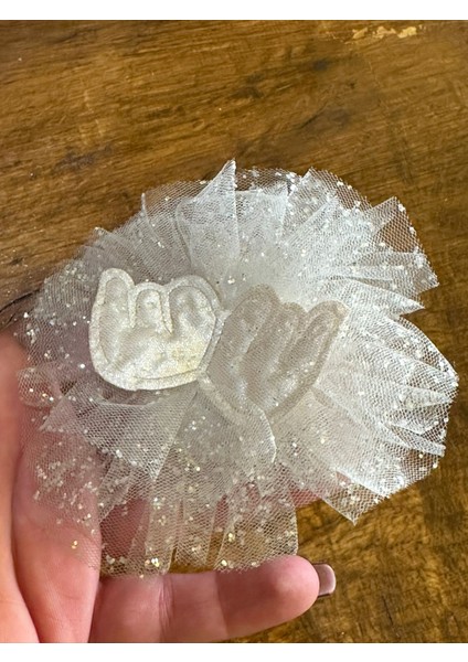 Melek Kanatlı Tül Broş Yaka Iğnesi Giyim Aksesuarı 11X11 cm modelleri