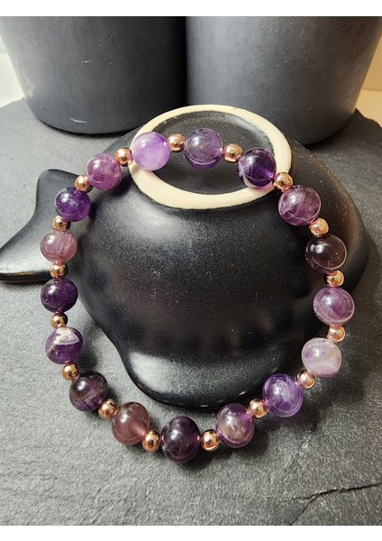 Ametist Orjinal Doğal Taş Kadın Bileklik / Mutluluk, Neşe, Zayıflama Bilekliği fiyatları