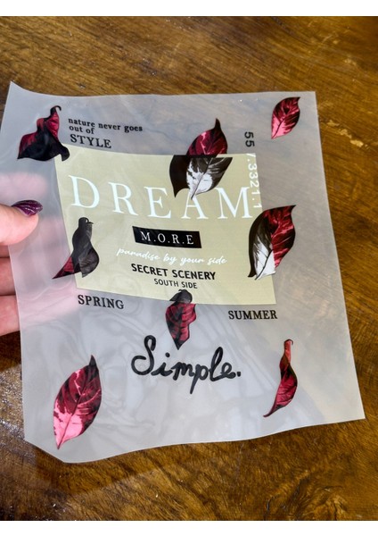 Ütü Ile Yapışan Yapraklı Dream Yazılı Transfer Baskı Arma 21X 18 cm fiyatları