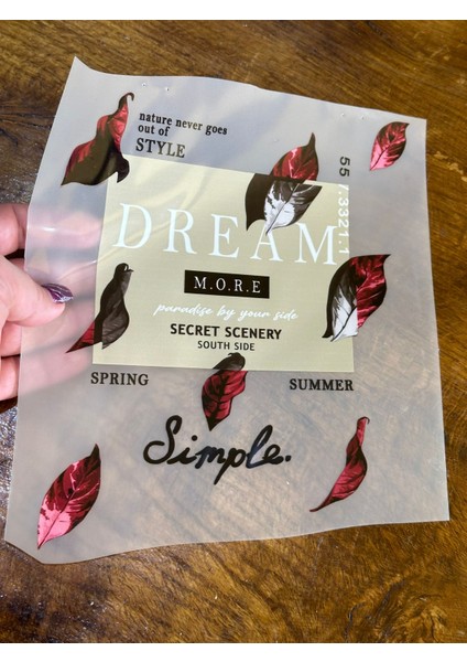 Ütü Ile Yapışan Yapraklı Dream Yazılı Transfer Baskı Arma 21X 18 cm modelleri