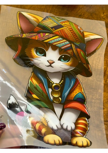 Ütü Ile Yapışan Kedi Transfer Baskı Arma 24X18 cm fiyatları