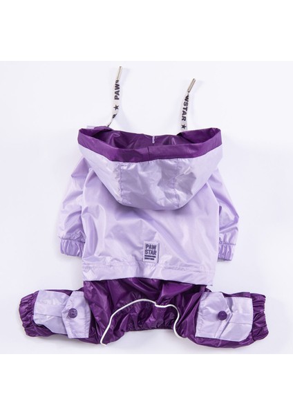 Lila-Mor Bicolor Orta ve Büyük Irk Köpek Tulum Yağmurluğu Köpek Yağmurluk Köpek Kıyafeti fırsatları