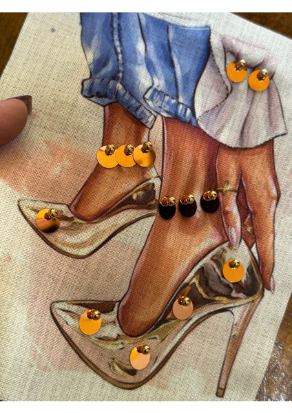 Keten Boncuklu Pul Payetli Tasarım Arma Dikiş Aplike 28X18 cm modelleri