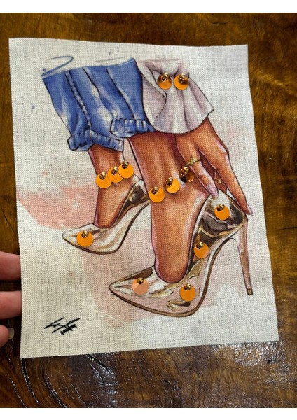 Keten Boncuklu Pul Payetli Tasarım Arma Dikiş Aplike 28X18 cm fırsatları