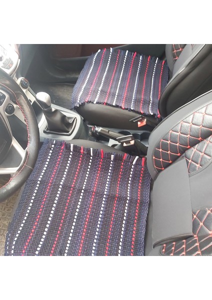 Oto Kilim 3’lü Set Ön ve Arka Koltuk Terletmez Konfor Serme Minder Set %100 Pamuklu Eldokuması