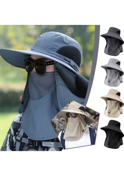 Anti-Uv Açık Hava Seyahat Güneş Şapkası Balıkçılık Yüzünü Kaplayan Geniş Kenarlı Güneş Şapkası (Yurt Dışından) fiyatları